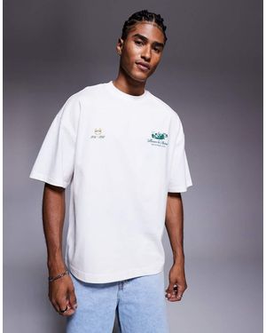 River Island Montreal Racing Car Printed T-shirt - White