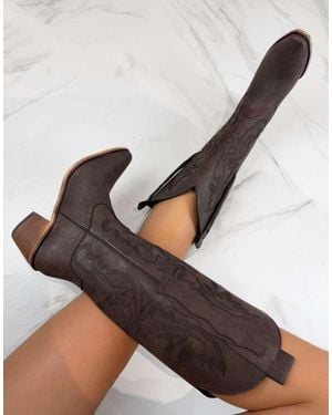 GIA STUDIOS Cowboy Western Boots - Brown