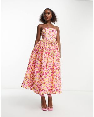 Maya Floral Tutti Frutti Midi Dress - White