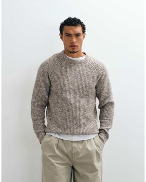ASOS Relaxed Knitted Crew Neck Nep Jumper - Grey