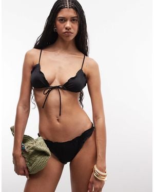 Weekday Mix And Match Frilly Bikini Bottoms - Black
