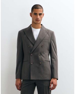 ASOS Crease Resistant Double Breasted Suit Jacket - Grey
