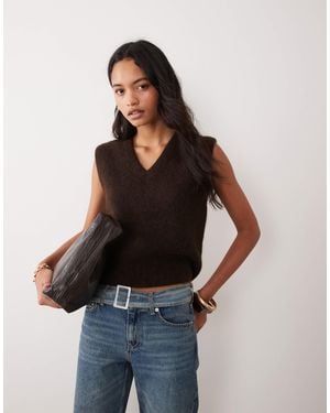 ARKET Alpaca Wool Blend Knitted V-neck Vest - Blue