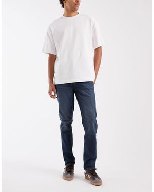 ASOS Vaqueros Pitillo Azules Oscuros Lavados De -Azul Marino - Blanco