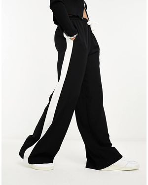 ASOS Pull On Trousers With Contrast Panel - Black