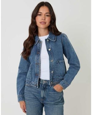 Threadbare Denim Jacket With Patch Pockets - Blue