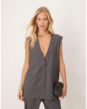 Aware – elegante oversize-weste - Grau