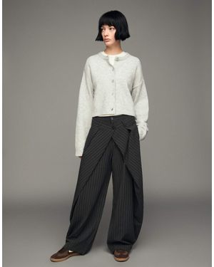 Bershka Pantalon à pinces bouffant - clair - Gris