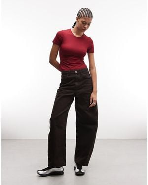 Weekday Camiseta Rojo De Corte Slim De