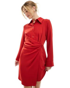 Mango Vestito Midi Allacciato - Rosso