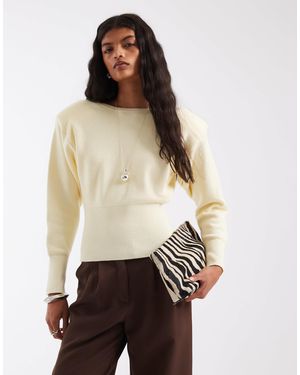 ASOS Pull en maille avec épaulettes - Neutre