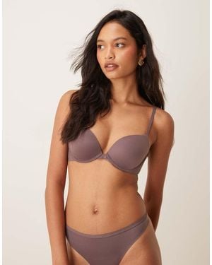 Calvin Klein Perfectly Fit Push Up Plunge Bra - Brown