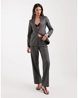 Vero Moda Salt And Pepper Straight Leg Tailored Blazer Co-ord - Blue