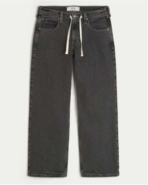 Hollister Low-Rise Drawstring Waist Baggy Jeans - Grey