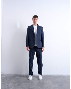 TOPMAN Giacca Da Abito Vestibilità Comoda Effetto Lana - Blu