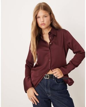 Mango Satin Shirt - Red