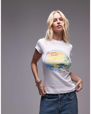 TOPSHOP Graphic Bueno Vista Holiday Everyday T-shirt - Gray