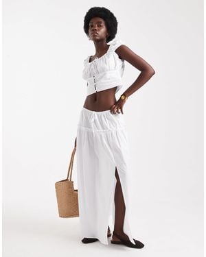 Miss Selfridge – maxirock aus popeline - Weiß