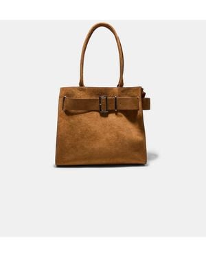 Stradivarius City Shopper Bag With Buckle Detail - Brown