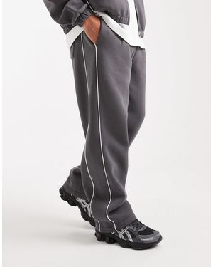 ASOS Co-ord Wide Leg jogger With Cut & Sew Panels - Grey