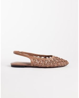 ASOS Lure Weave Detail Slingback Ballets - Natural
