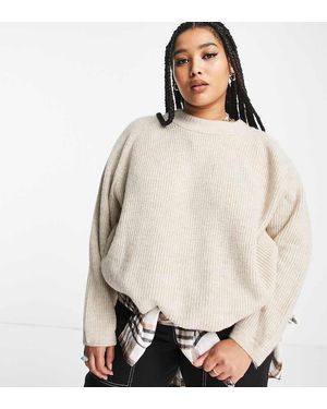 ONLY Ribbed Crew Neck Jumper - Natural