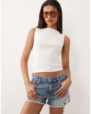 HUGO – galimon – jeansshorts - Weiß