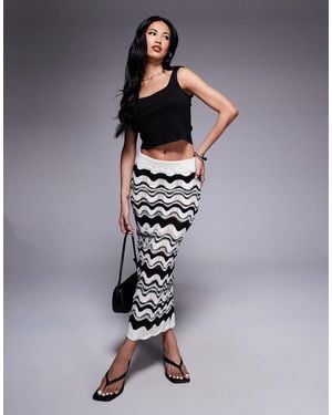 River Island Crochet Maxi Skirt - Blue
