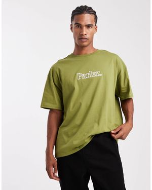 Parlez T-shirt oversize avec logo brodé - kaki - Vert