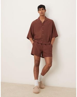 ASOS Textured Shorts - Brown