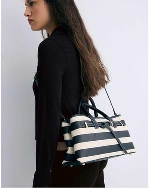 Stradivarius Canvas Tote Bag - Blue