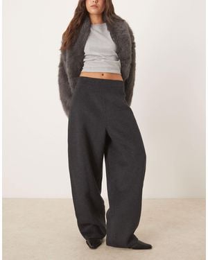 Mango Wool Mix Barrel Trouser - Gray