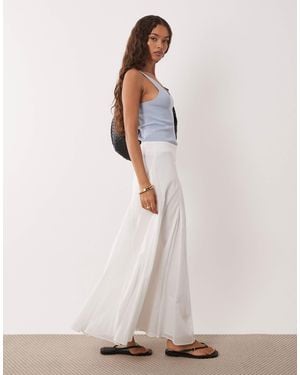ASOS Asos Design Petite Cotton Godet Maxi Skirt - White