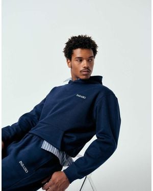 ASOS Relaxed Printed Hoodie - Blue