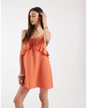 Vero Moda Frill Trim Cami Mini Dress - Orange
