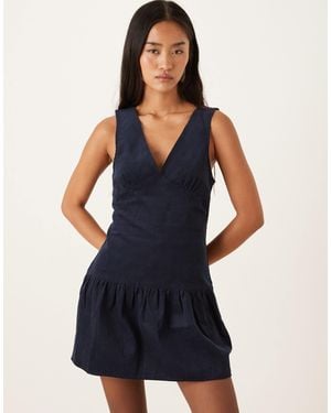Motel Sarabi Cord Mini Dress - Blue