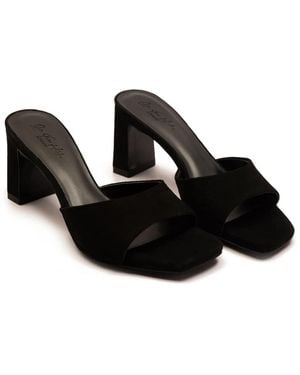 OFF THE HOOK Sandalias Negras Para Mujer Con Tacón Grueso De Ante Park De - Negro