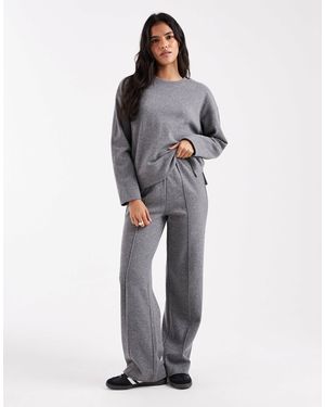 Threadbare Co-Ord Cotton Jersey Mix Soft Touch Pull On Trousers - Grey