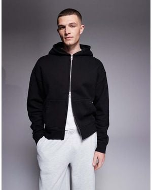 4505 Icon Rest Day Heavyweight 440gsm Cotton Zip Up Oversized Hoodie - Blue