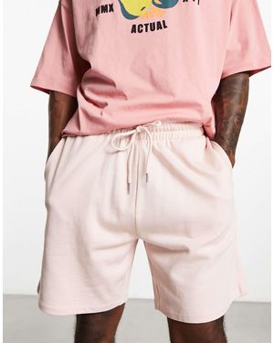 ASOS Oversized Jersey Mid Length Shorts - Pink
