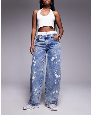 Liquor N Poker Low Rise Baggy Jeans - Blue
