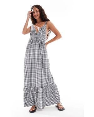 Vero Moda Plunge Front Cami Maxi Dress - Gray