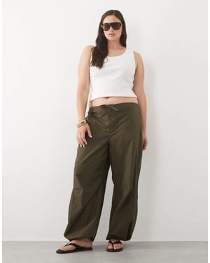 ASOS Asos Design Curve Parachute Trouser With toggle Hem Detail - Natural