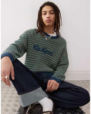 Kickers Boxy Fit Sripe Knit With Logo - Grey