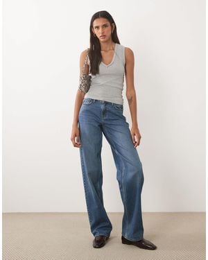 JDY Tall Katie jeans mit niedriger taille und weitem bein - Blau