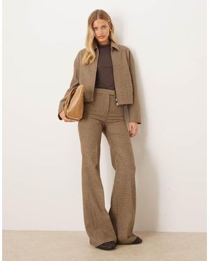 Mango Gina Wool Mix High Waist Pleat Front Trouser Co-ord - Natural