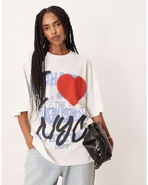 ASOS Oversized T-shirt With Nyc Graphic - White