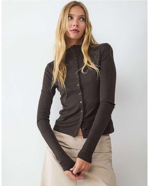Balmohk Top De Manga Larga De -Negro - Gris