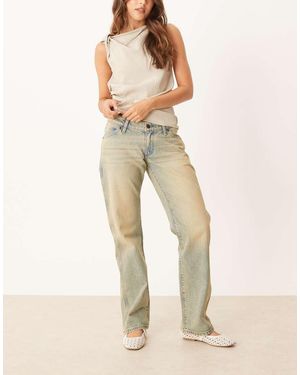 Wrangler Vaqueros Azules De Talle Bajo Y Corte Recto De Estilo Cowboy Con Lavado Medio De - Neutro