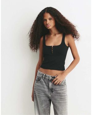 Pull&Bear Strappy Corset Top - Black